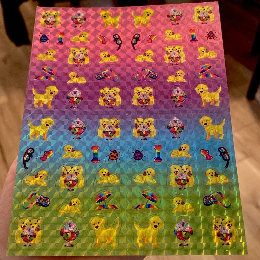 1990’s Lisa Frank Golden Retriever S736 Sticker Sheet